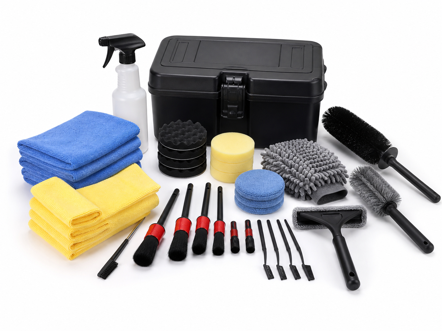 30-piece car detailing kit with storage box